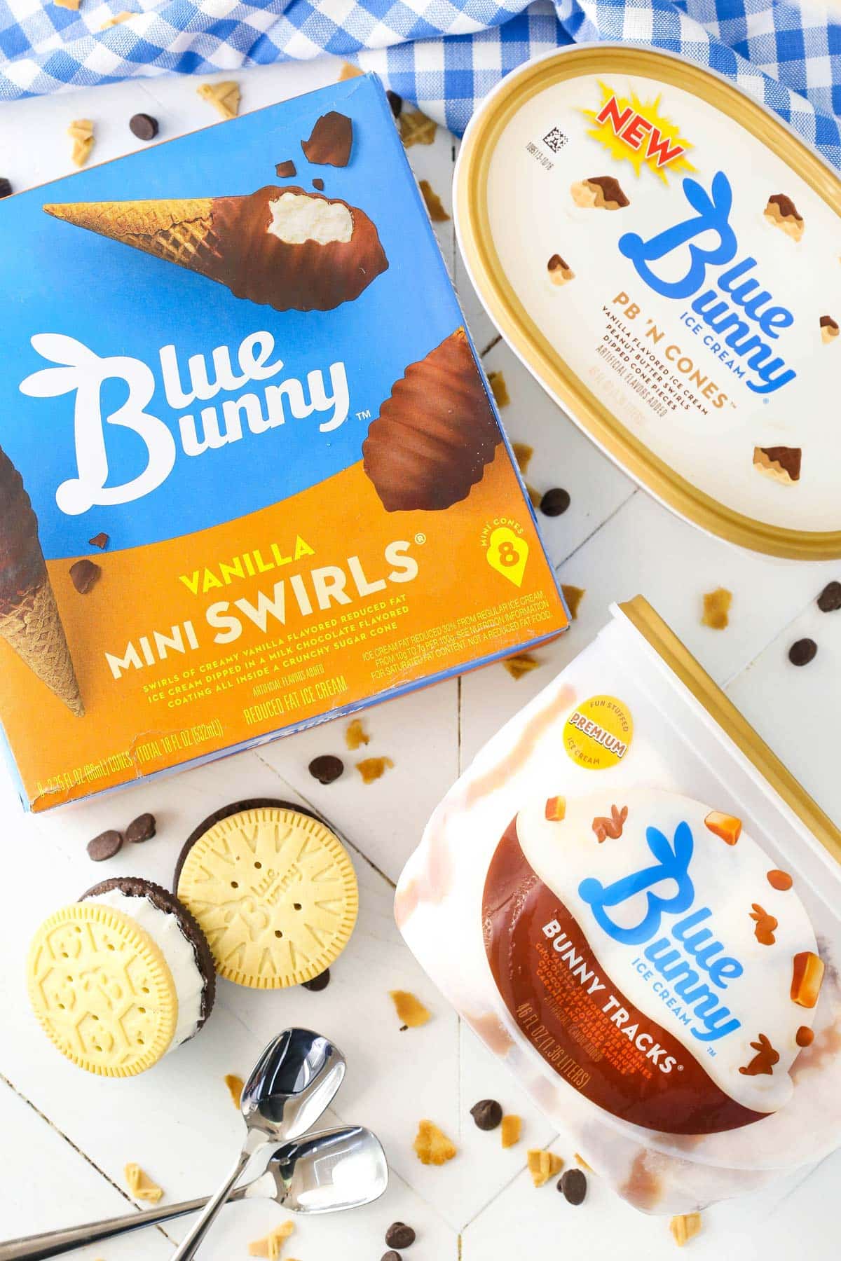 A selection of ice cream products.