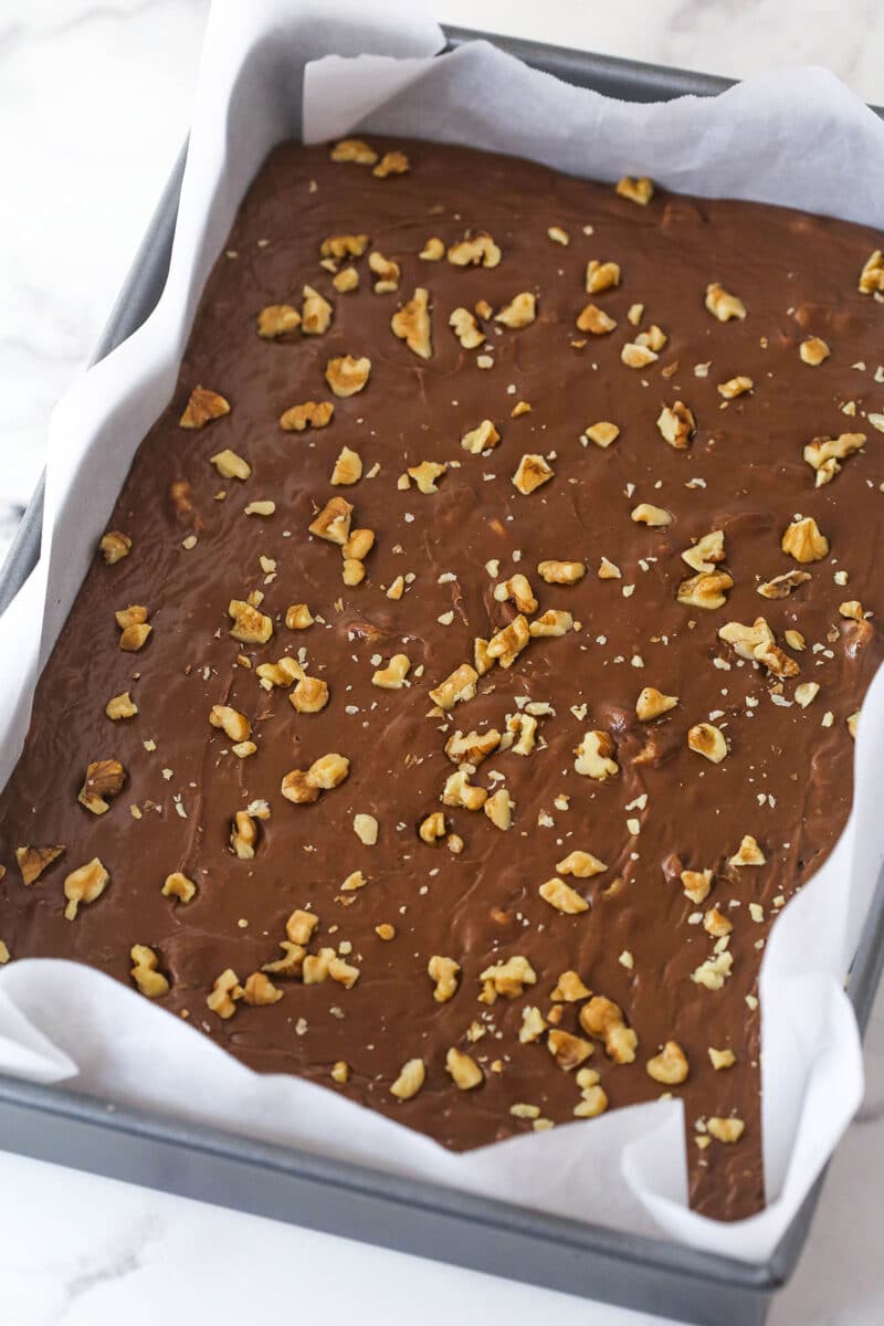 Fantasy fudge cooling in the pan.