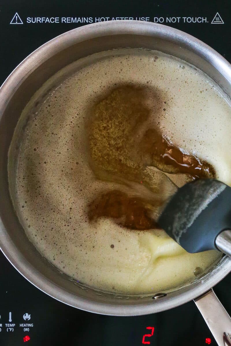 brown butter in the pan