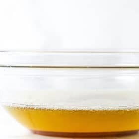 brown butter in a glass bowl