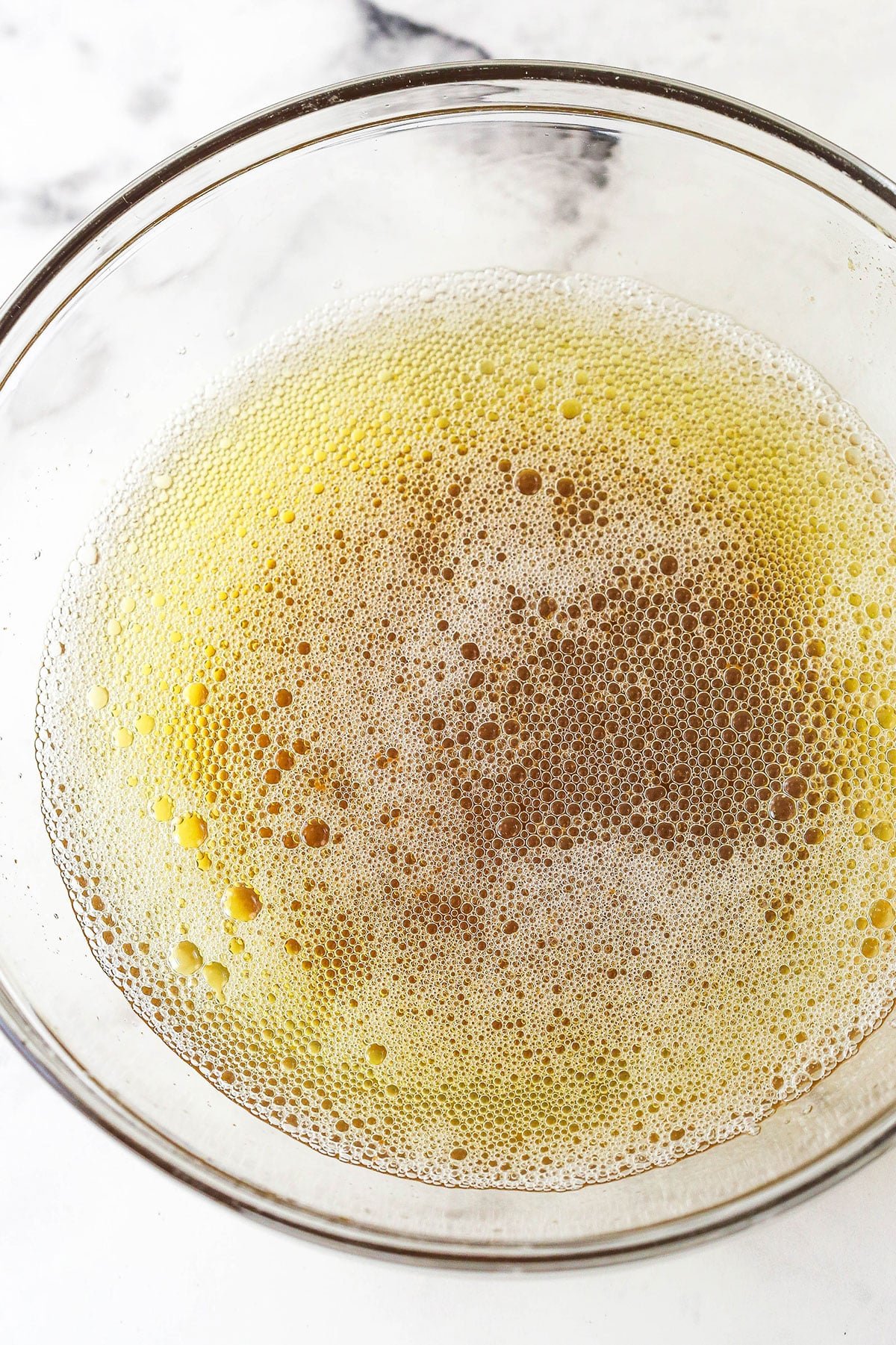 melted brown butter in a glass bowl