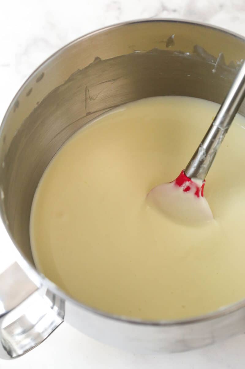 The cheesecake filling for snickerdoodle cheesecake.