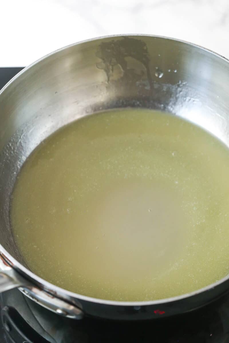 water, sugar and butter melted in saucepan