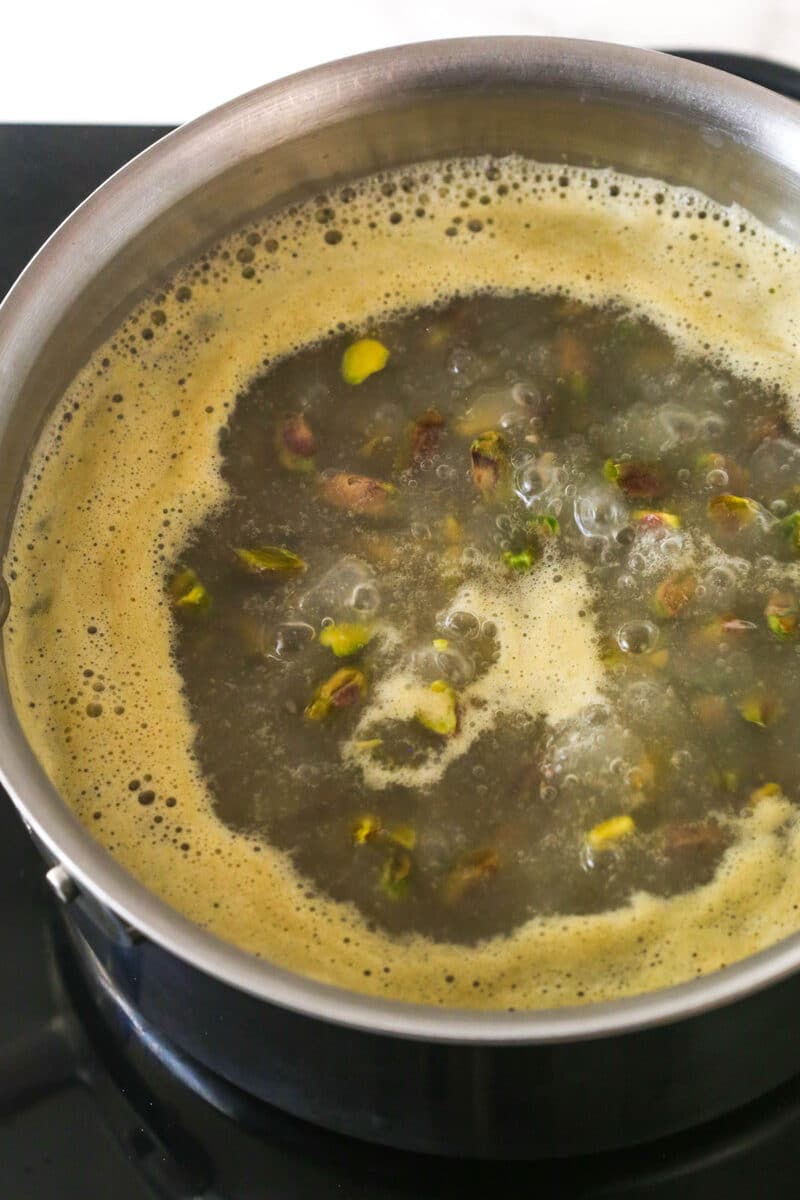 boiling pistachios in water