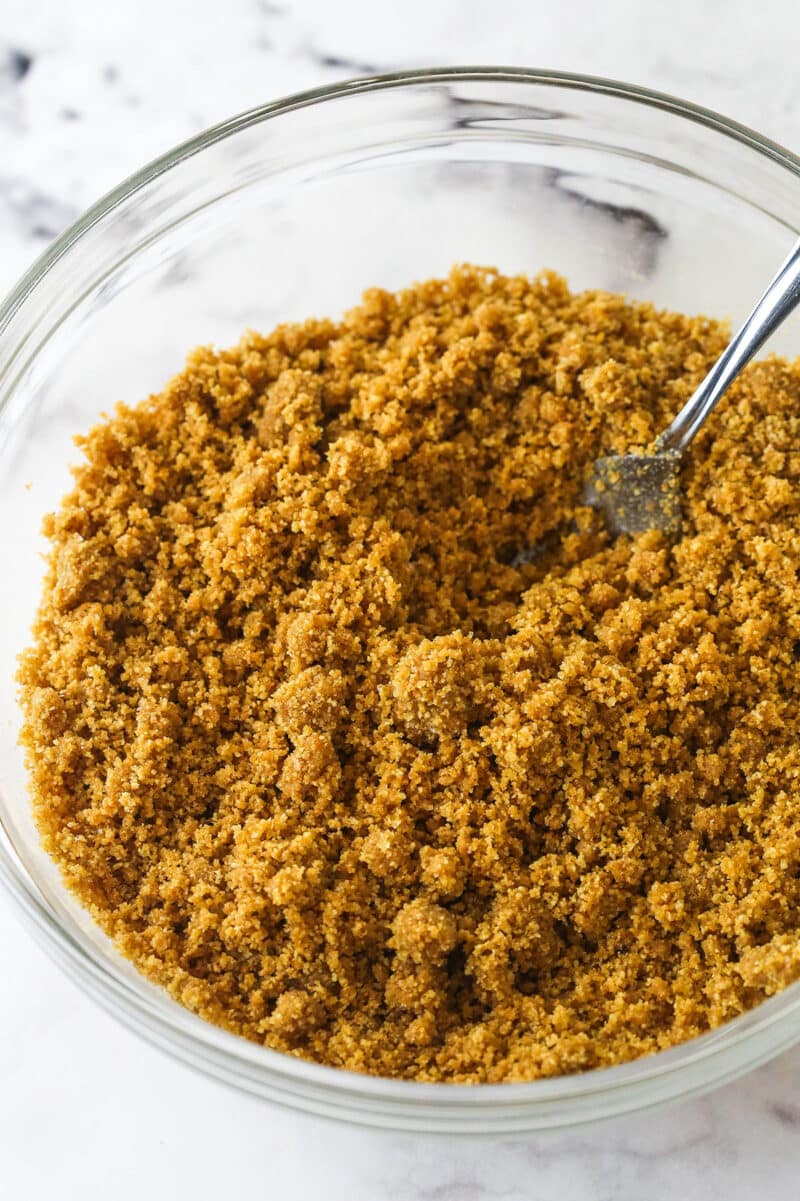 crust ingredients combined in glass bowl