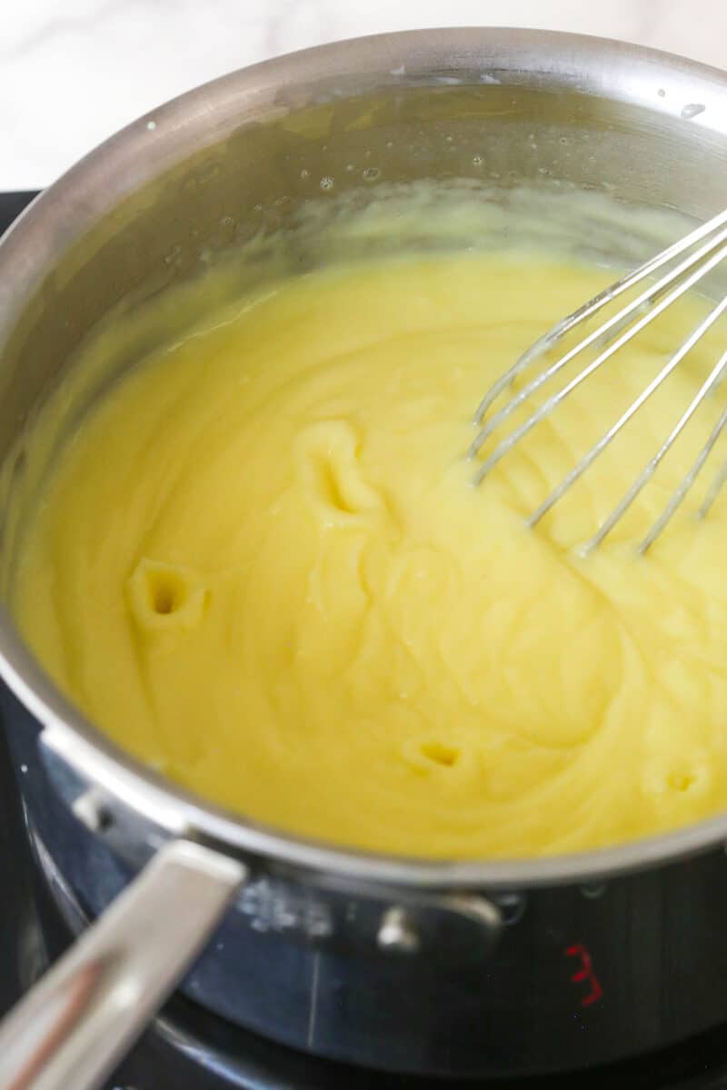 Whisking homemade pudding