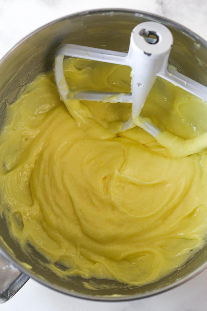 cake batter after adding eggs