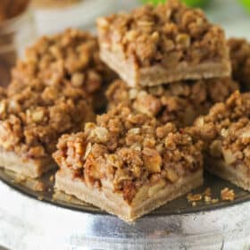 A plate of apple pie bars